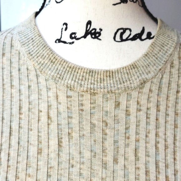 Baracuta- Pure Silk soft Short-sleeve luxe Cream Textured Sweater Neautral Sz.L - Picture 4 of 6